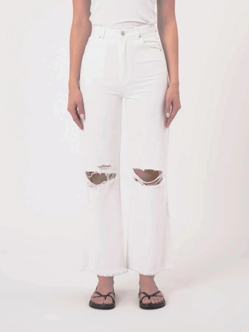 New Rolla's Heidi Ankle Worn High Relaxed/Loose Straight Jeans Vintage White 25
